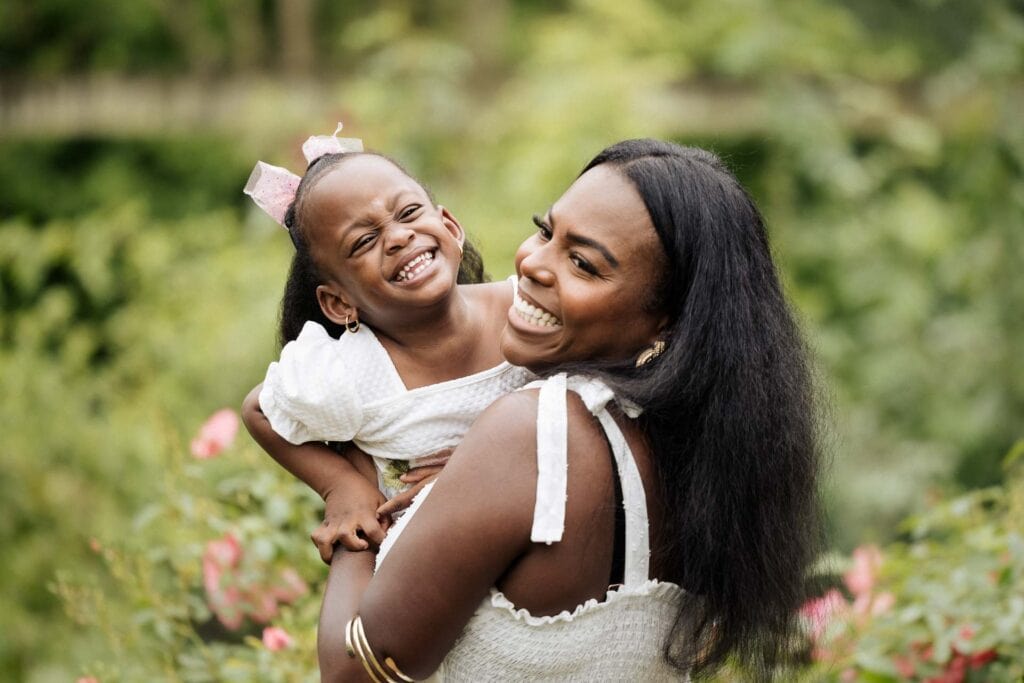 mother and daughter photoshoot at fletcher moss botanical gardens in didsbury, perfect location for a family portrait photography session