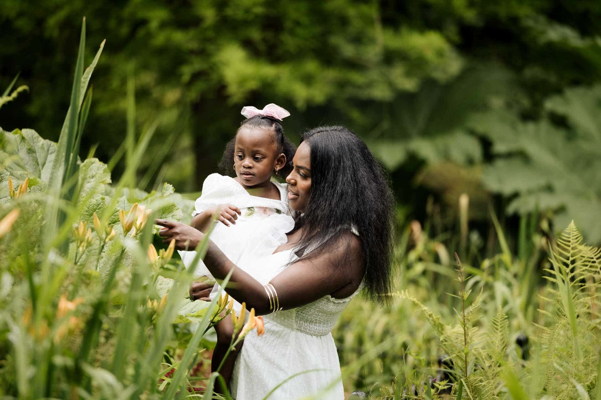 mother and daughter photoshoot at fletcher moss botanical gardens in didsbury, perfect location for a family portrait photography session
