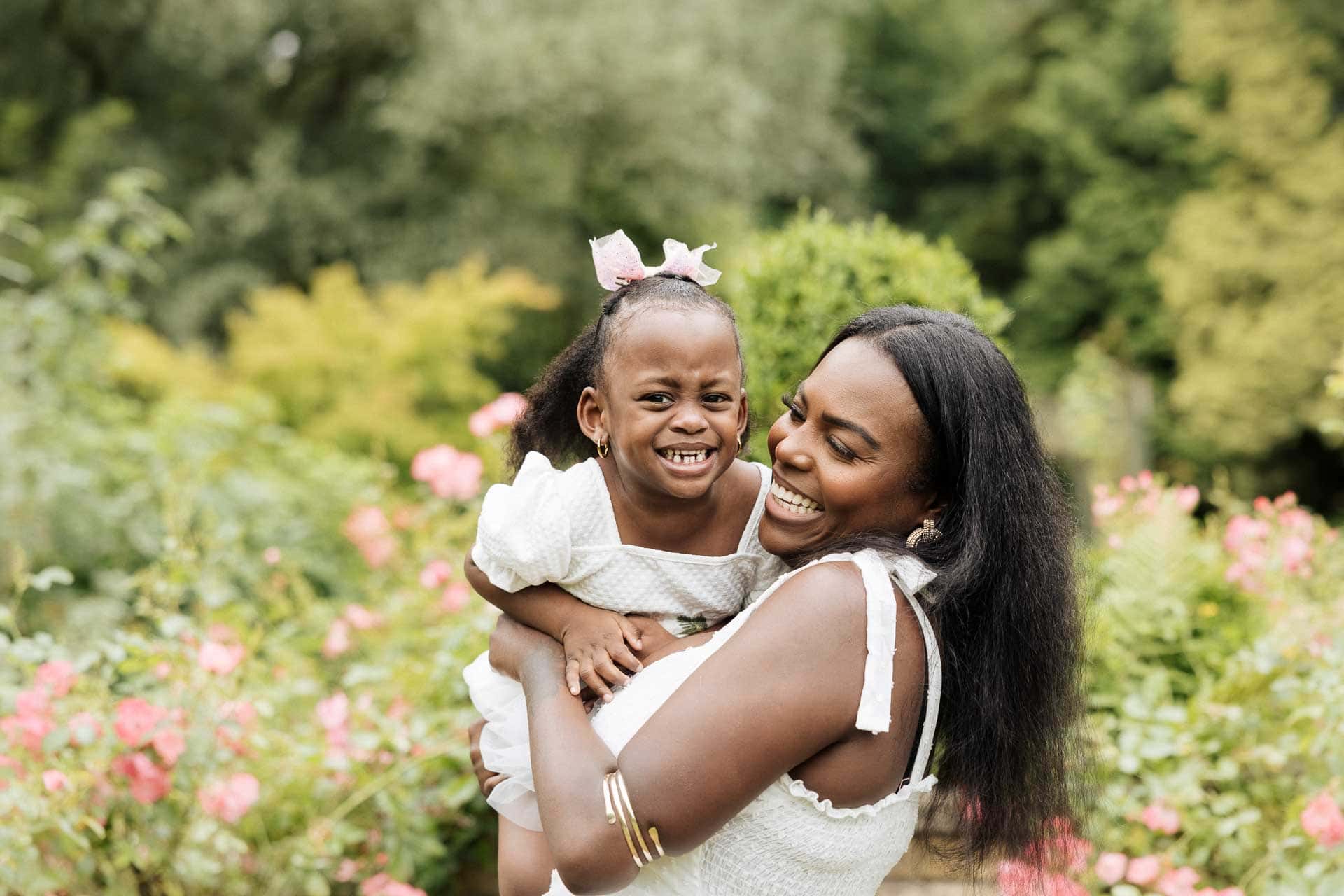 mother and daughter photoshoot at fletcher moss botanical gardens in didsbury, perfect location for a family portrait photography session