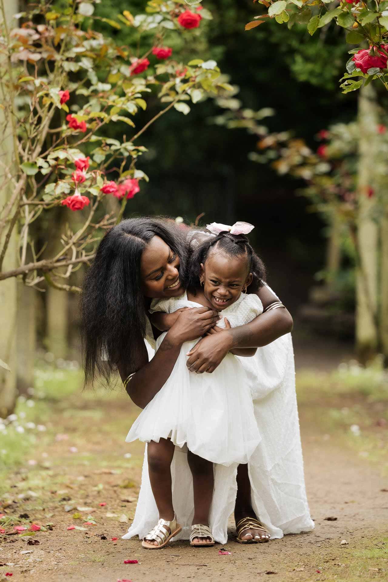 mother and daughter photoshoot at fletcher moss botanical gardens in didsbury, perfect location for a family portrait photography session