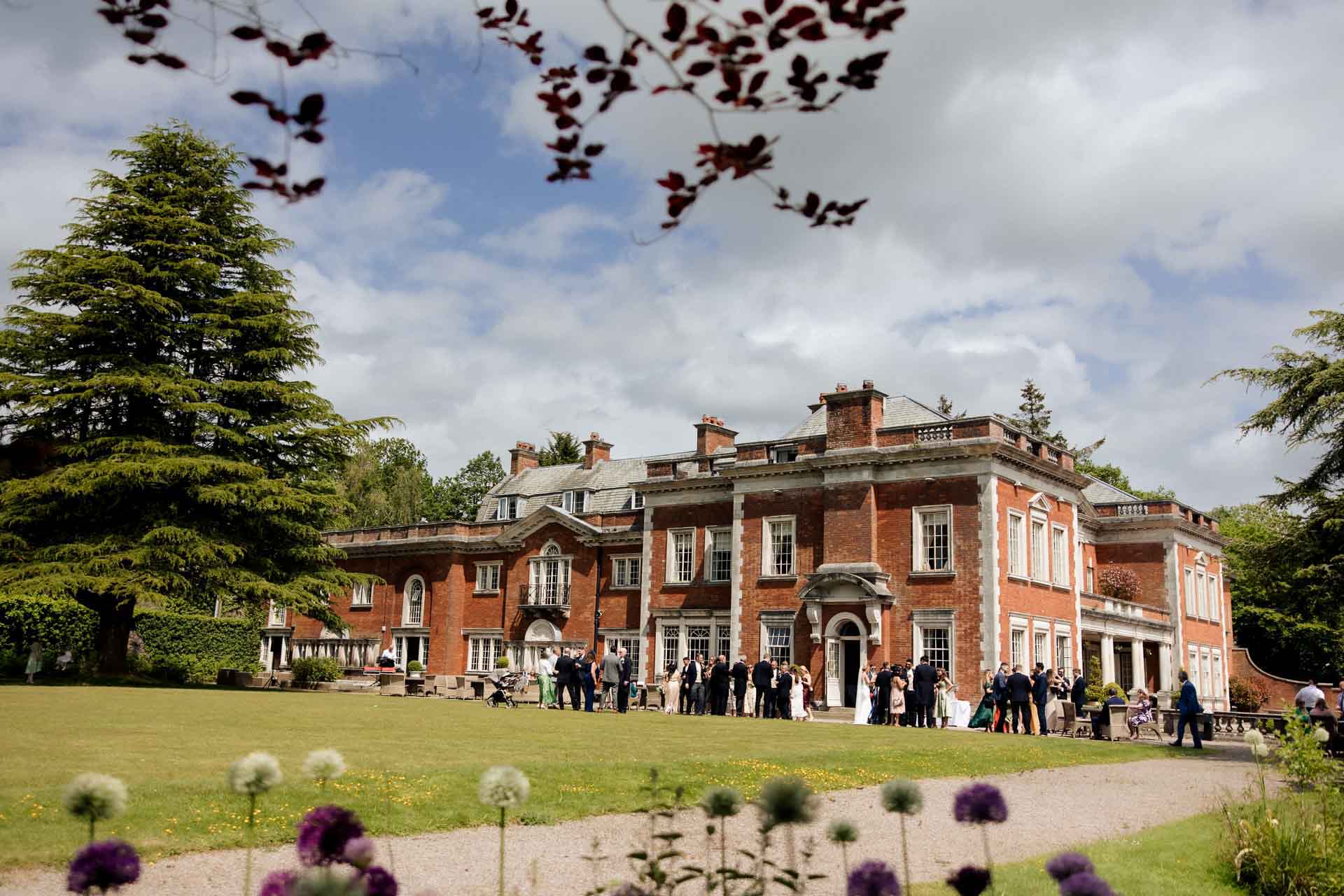eaves hall wedding the venue from the lawn