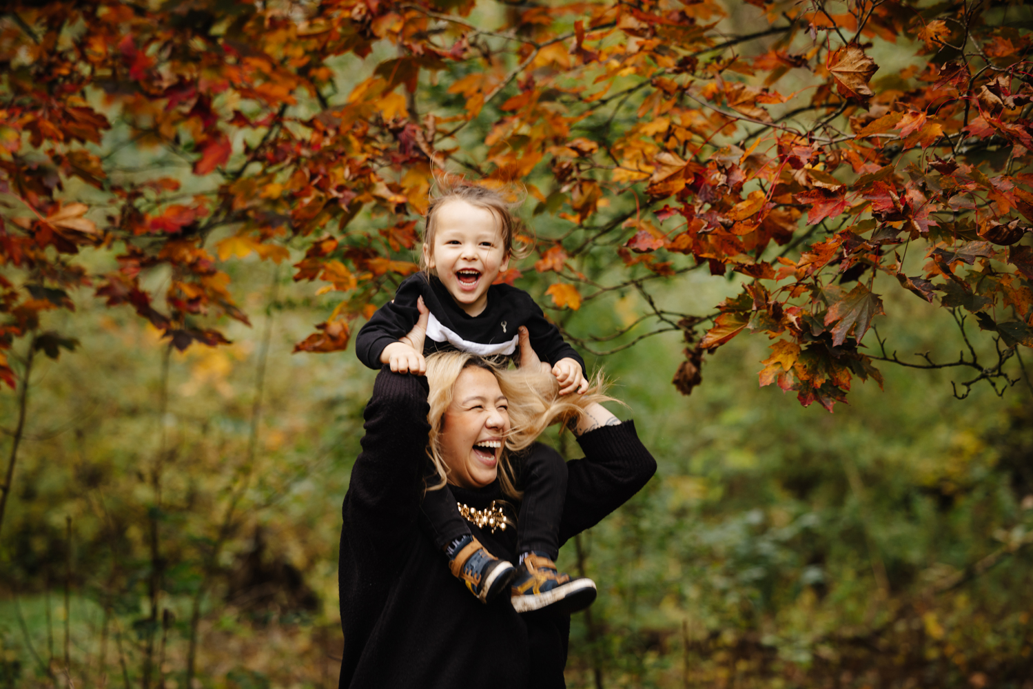 Mother and son during a family photoshoot session